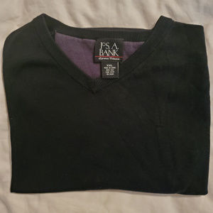 Jos. A. Bank 100% Silk V-Neck Sweater XXL Black